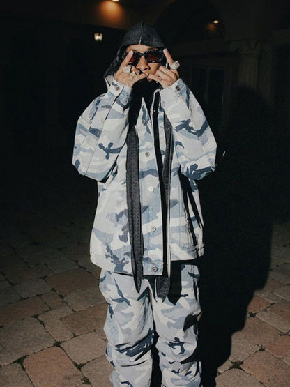 Street Retro Camouflage Baggy Jeans - 2395 