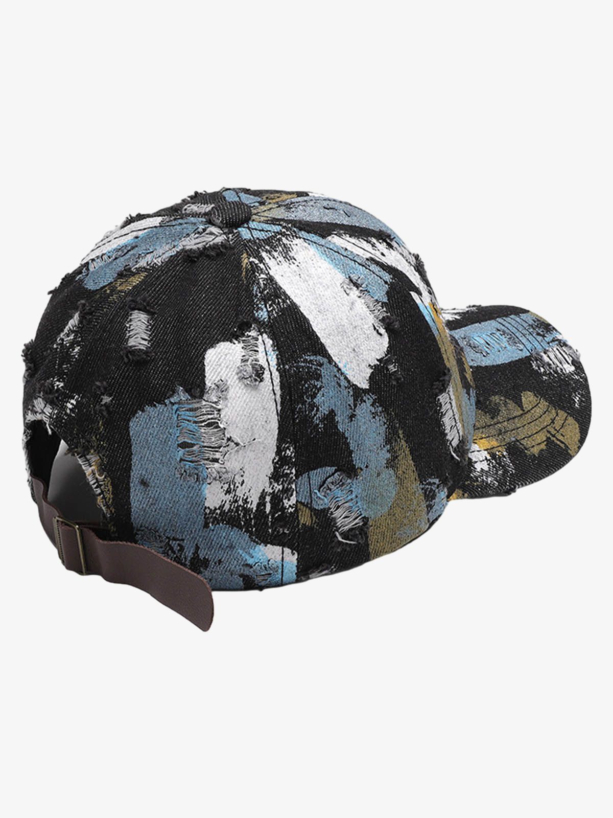 Distressed Abstract Print Baseball Cap