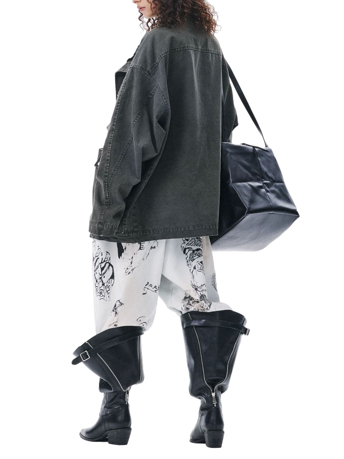 Retro Washed Distressed Multi-Pocket Work Jacket 