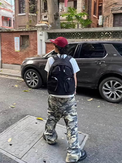 Metal Partition Multi-Pocket Nylon Backpack