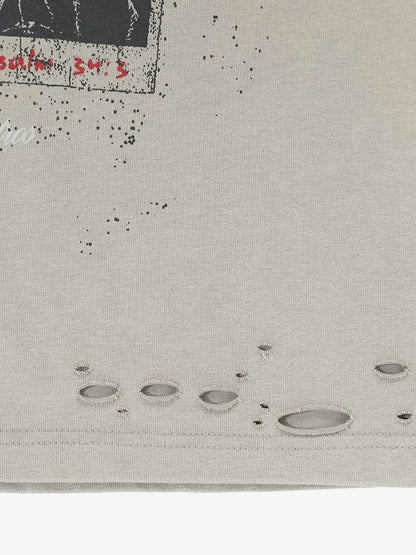 Distressed Camouflage Faux Two-Piece Graphic T-Shirt - 2420 