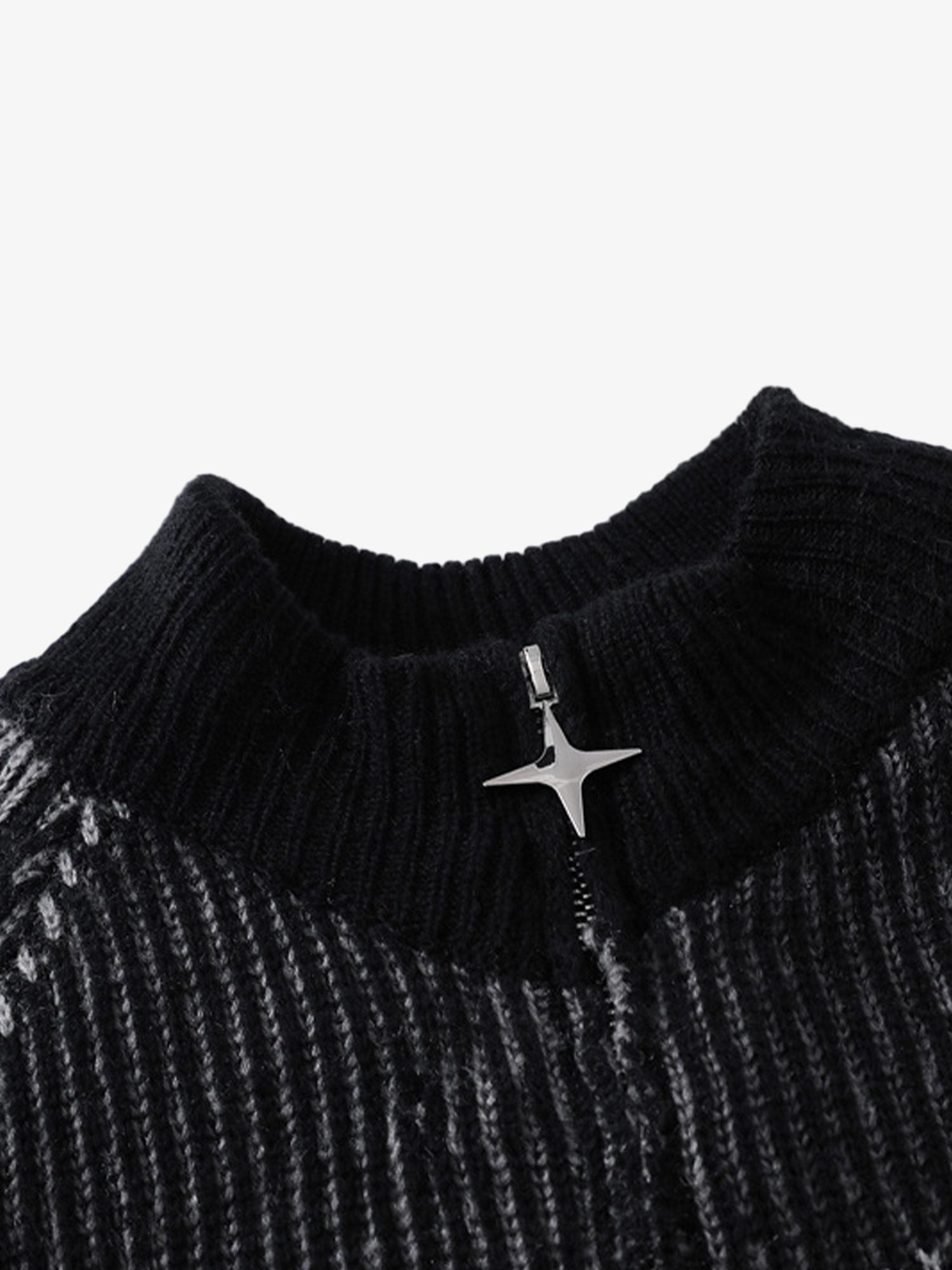 Thesupermade Stand Collar Cardigan Zip Up Sweater 