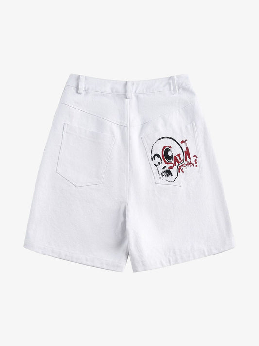 Graffiti Art Denim Shorts 