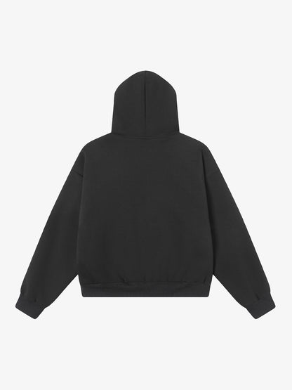 Retro Plaid Lining Zip Up Hooded Sweatshirt 