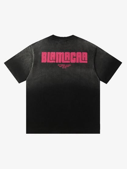 Thesupermade Washed Print 11 Street Rap T-Shirt 