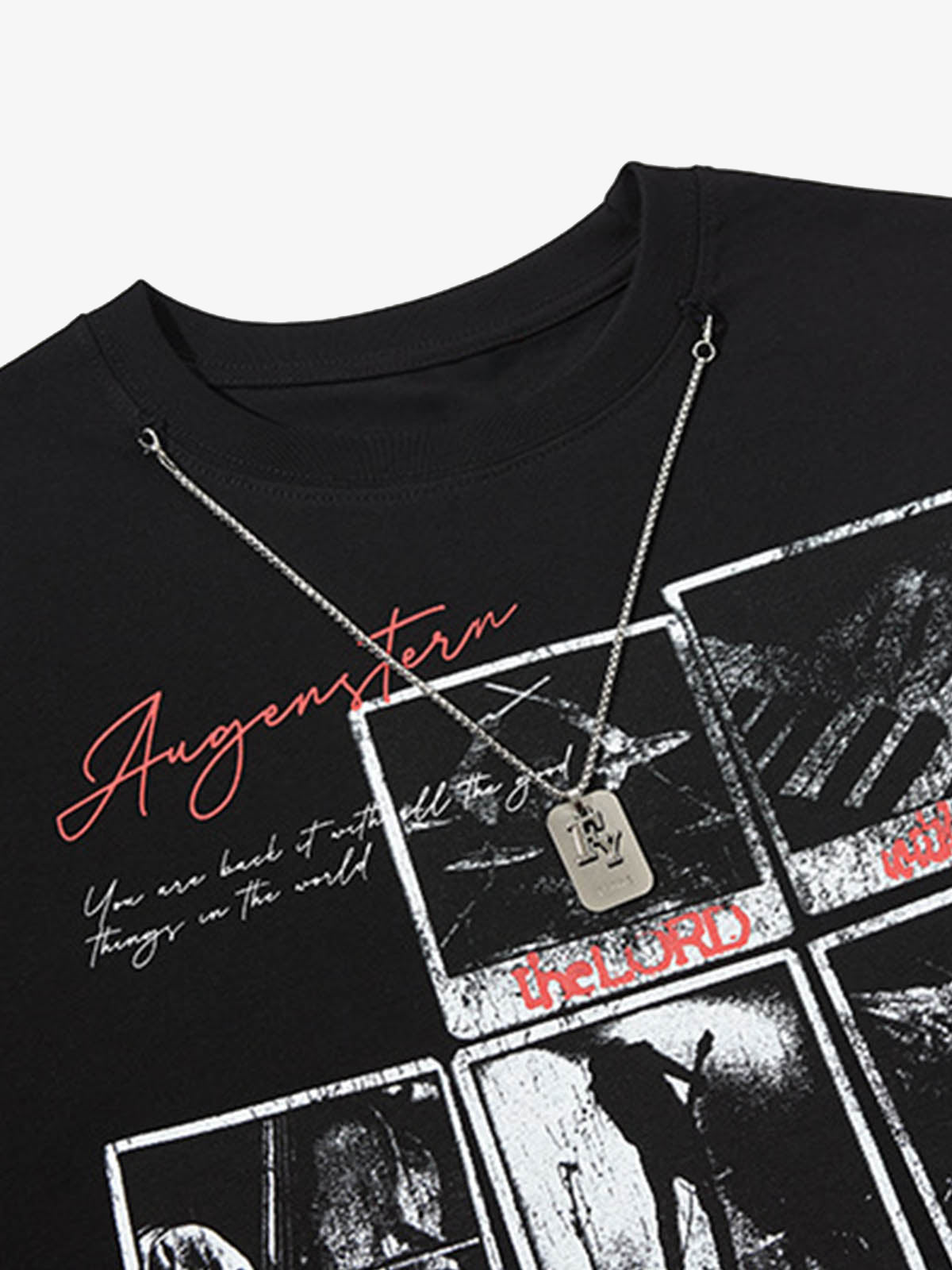 Graphic Rock Singer Print Metal Tag Vest 