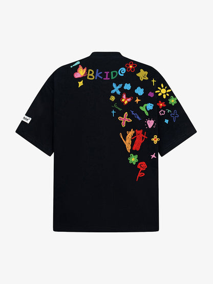 Retro Graffiti Hand-Painted T-Shirt 