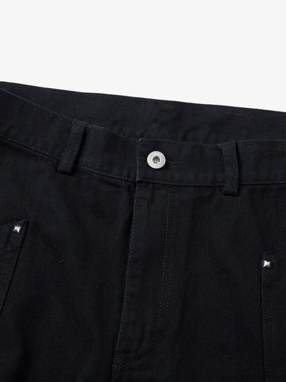 Deconstructed Split Rivet Cargo Jeans 