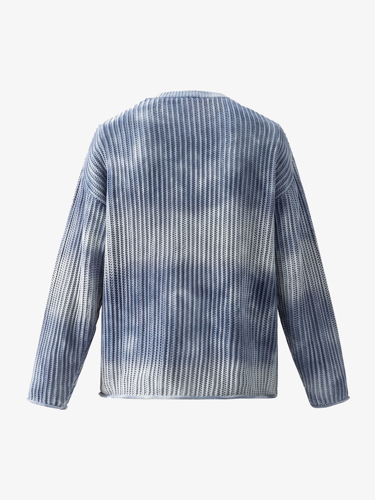 Gradient Ombre Knit  Crew Neck Sweater 
