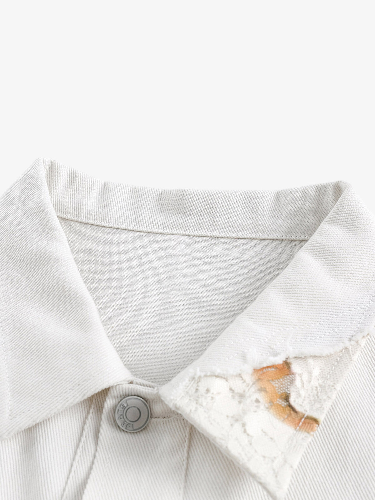 Thesupermade American Retro Lace Patchwork Denim Jacket 