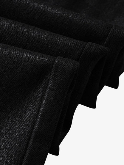 Thesupermade Black Wax Coated Flare Jeans - 2212 