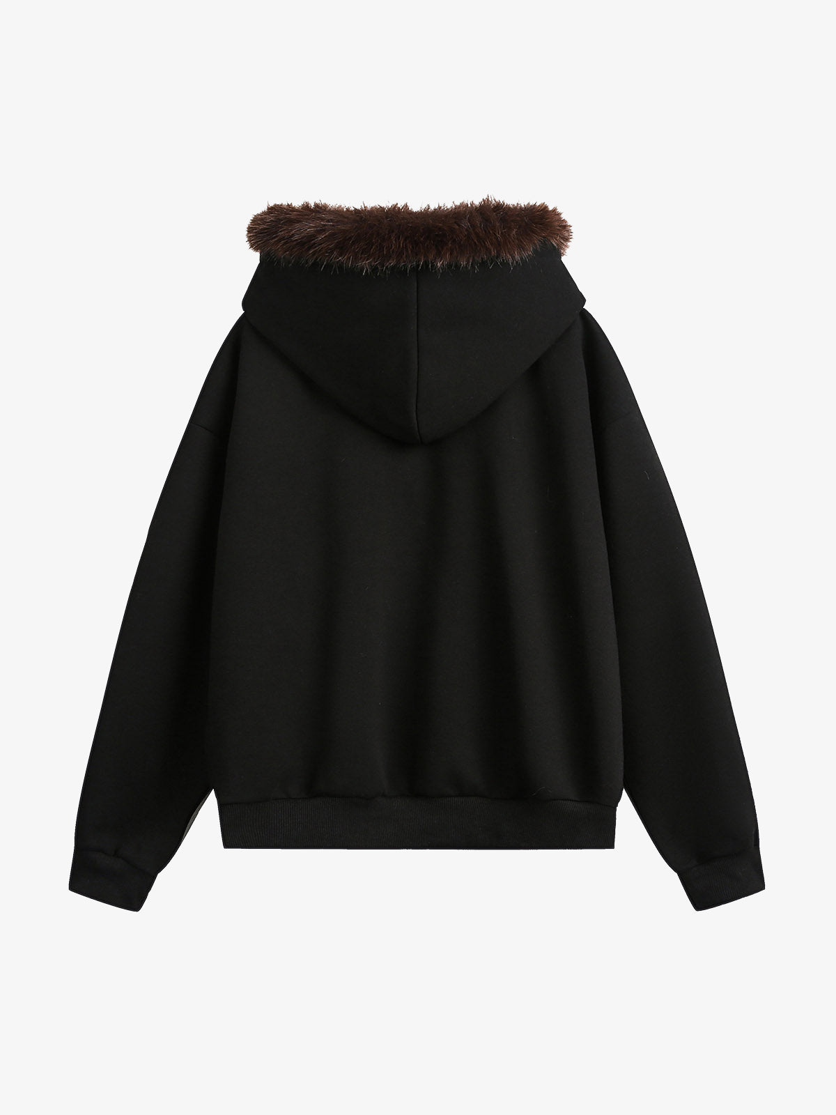 Fur Collar Stitching Cardigan Hoodie 
