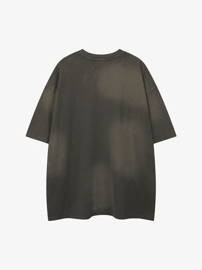 Thesupermade Washed Embroidered Street Rap T-Shirt - 2102 