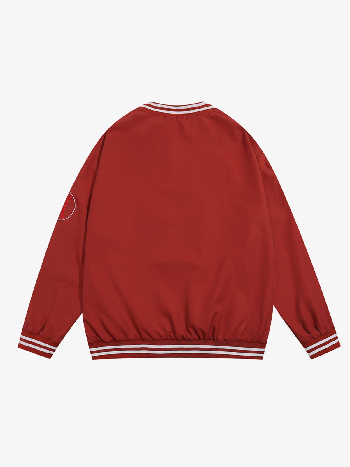 Street V-Neck Baseball-Inspired Sweatshirt 