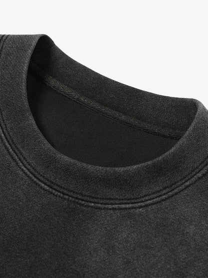 Washed Faux Two-Piece Racing Long Sleeve T-shirt 