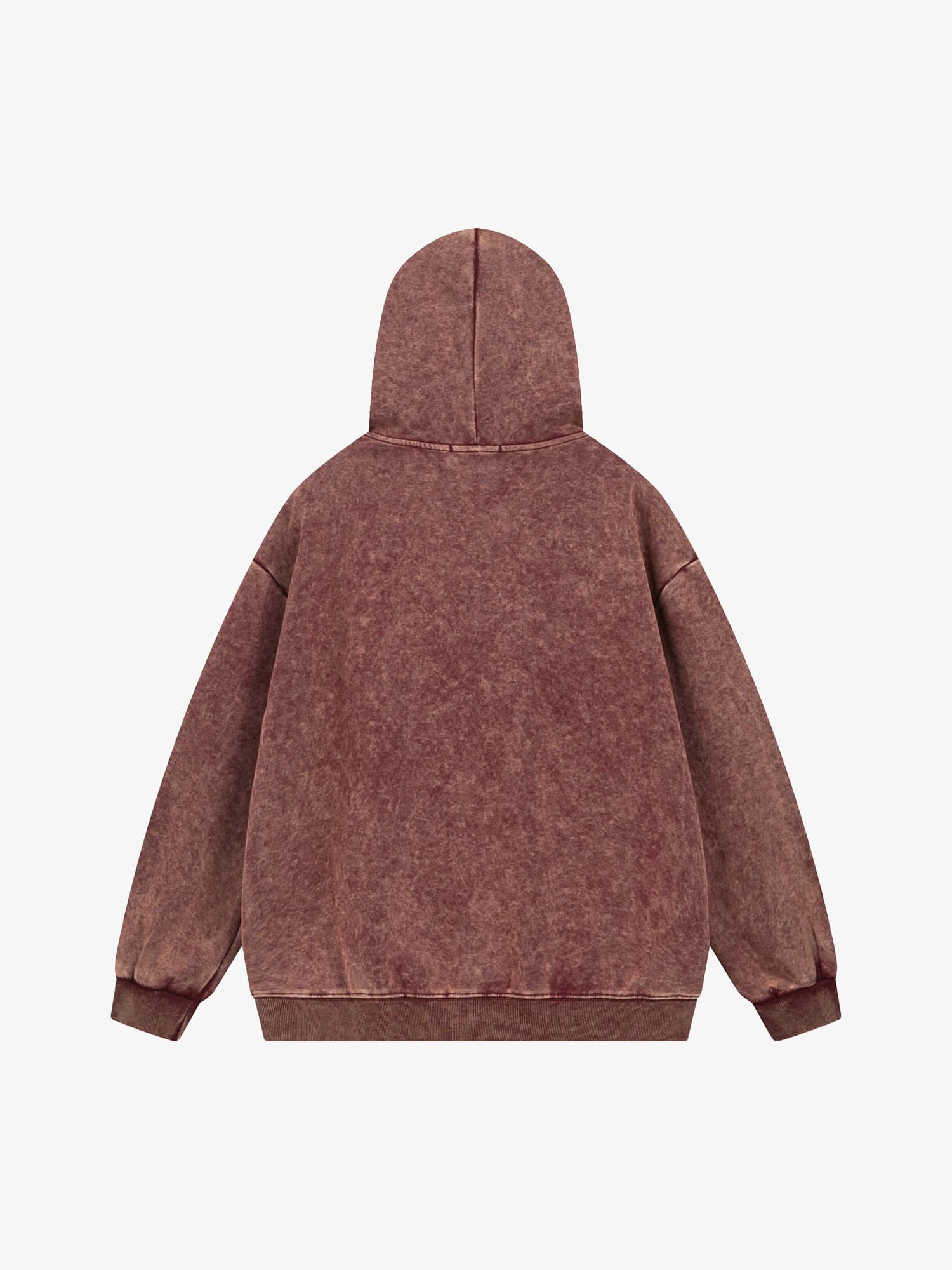 Thesupermade Washed Flame Printed Hooded Fleece Sweatshirt 