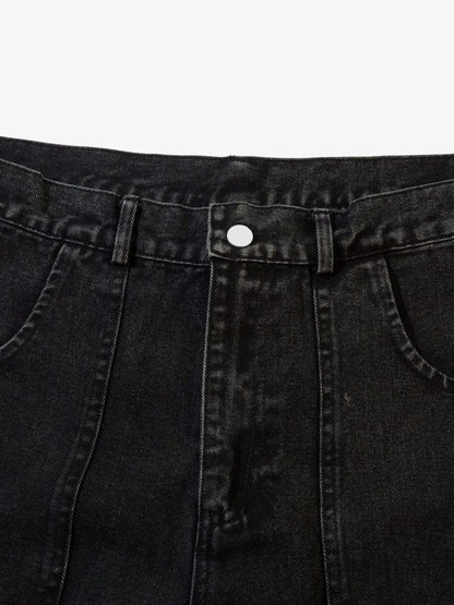 Grommet Design Multi-Pocket Cargo Jeans 
