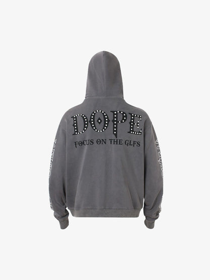 Thesupermade Rivet-adorned Graphic Hoodies 