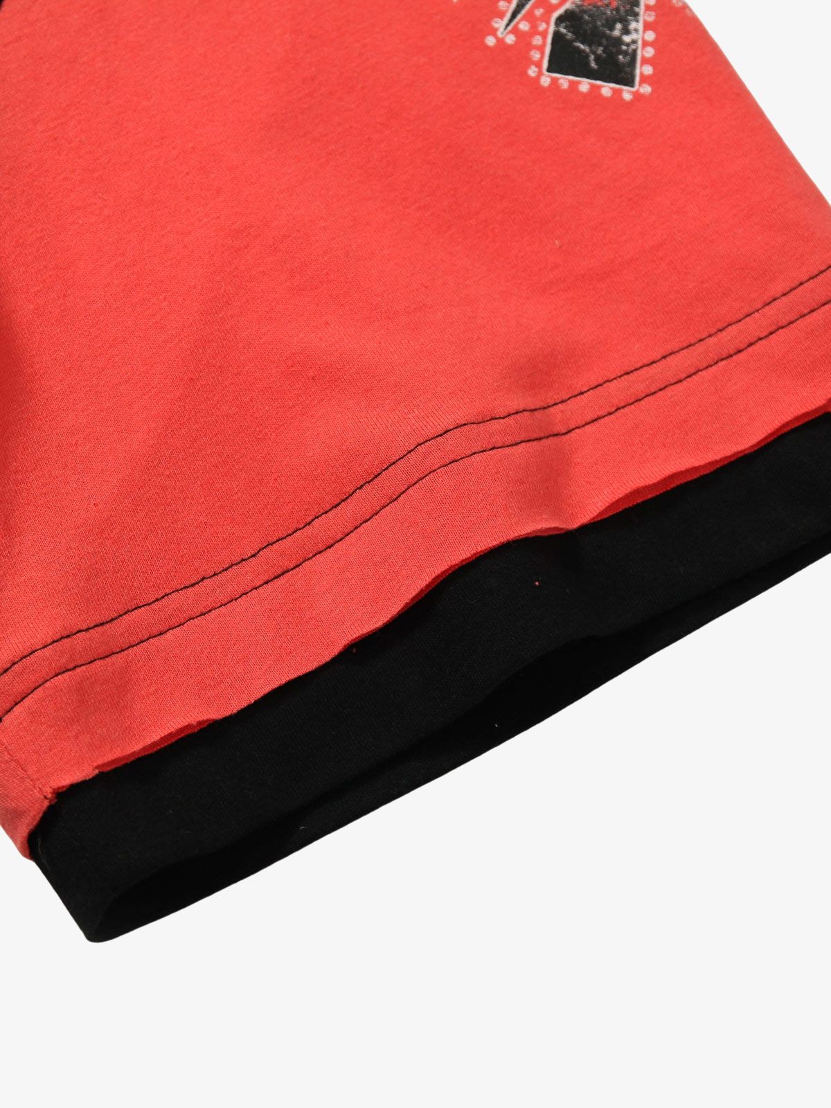 Contrast Color Patchwork Print T-Shirt 