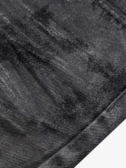 Retro Hand-Brushed Glitter Flare Jeans 