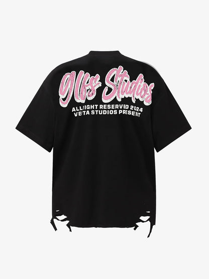 Retro Letter Graphic T-Shirt 