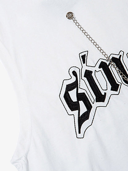 Graphic Letter Chain Vest 