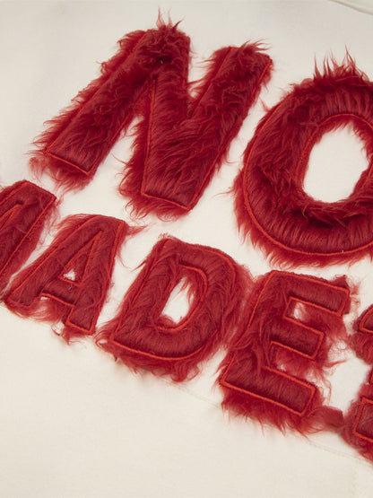 Thesupermade Fur Patchwork Embroidered Stitching Hoodie 