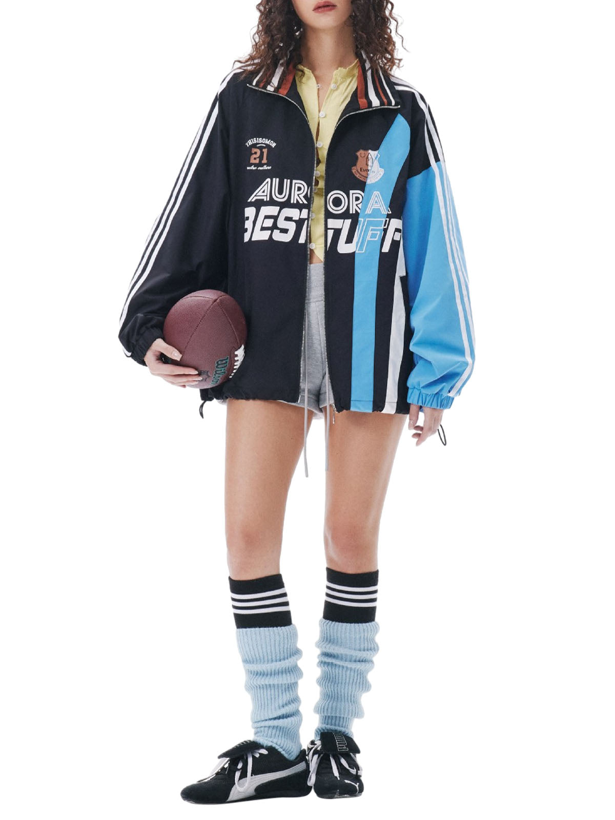 Retro Contrast Color Stitching Jersey Jacket 