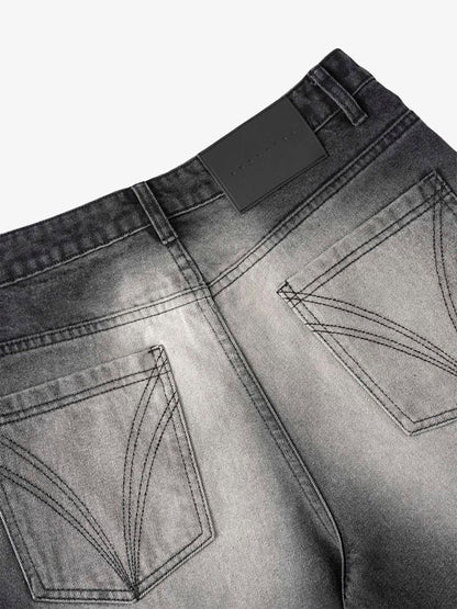 Thesupermade High Street Hip Hop Distressed Washed Jeans 