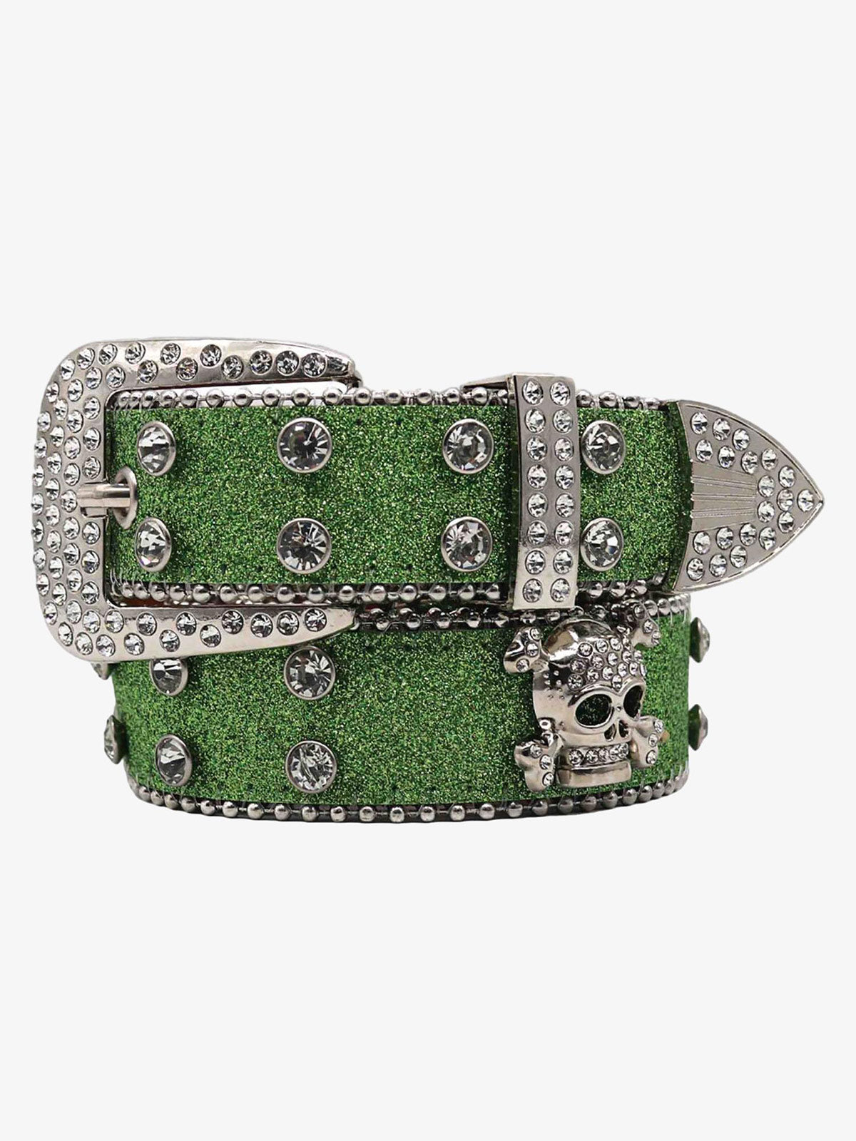 Thesupermade Rhinestone Skull Belt - 1668
