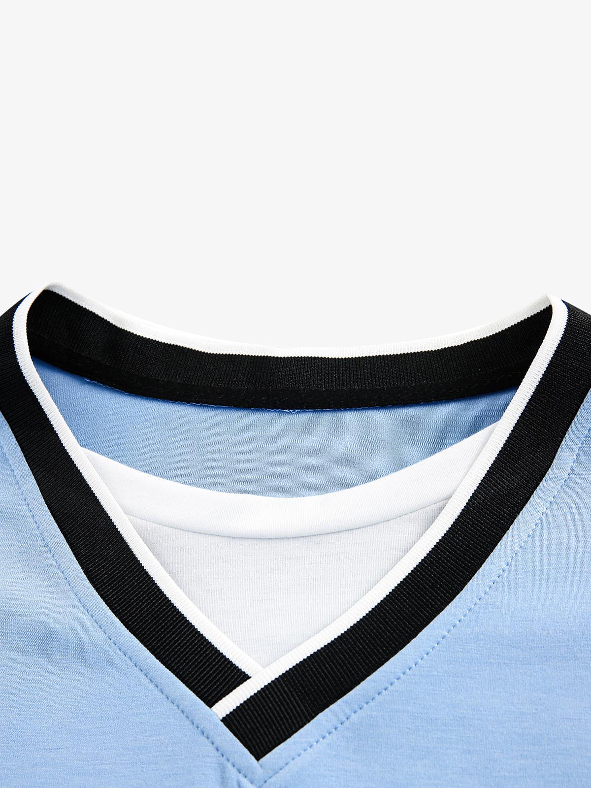 Faux Two-Piece Jersey Print Long Sleeve T-shirt - 2296 