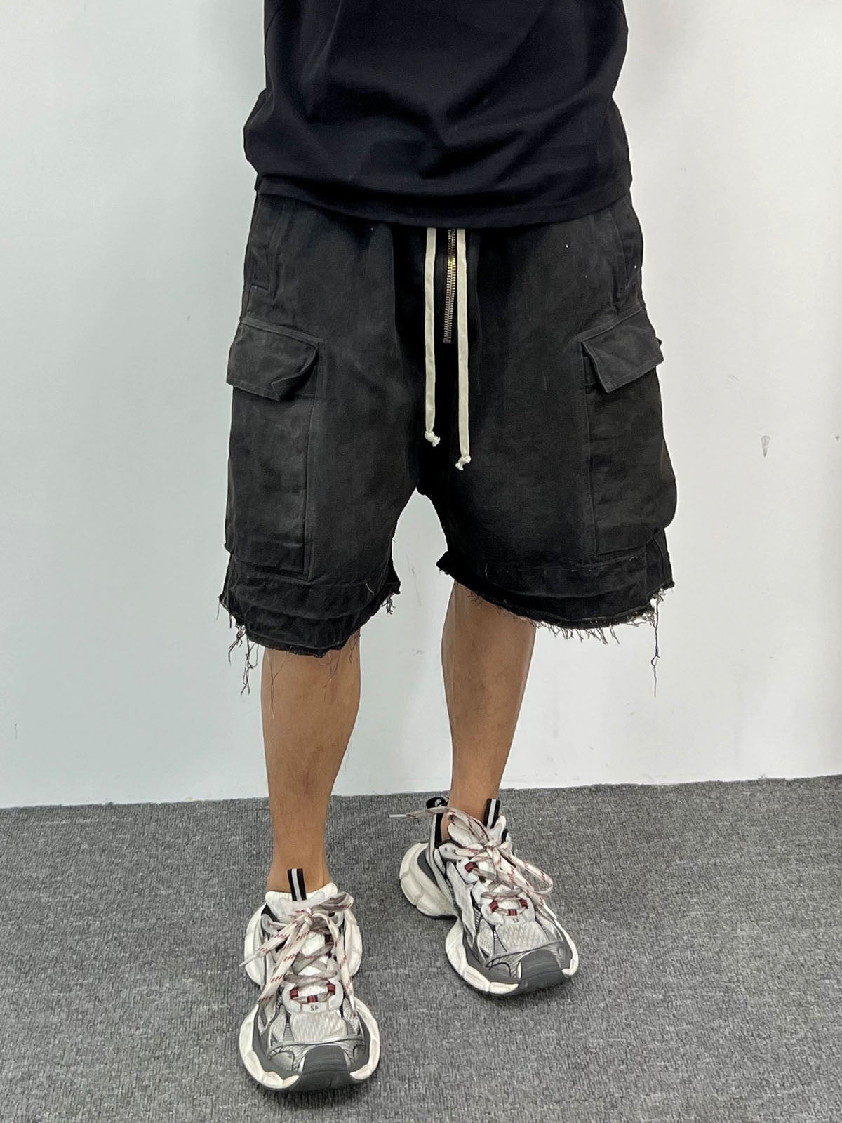 Street RO Washed Denim Cargo Jort 