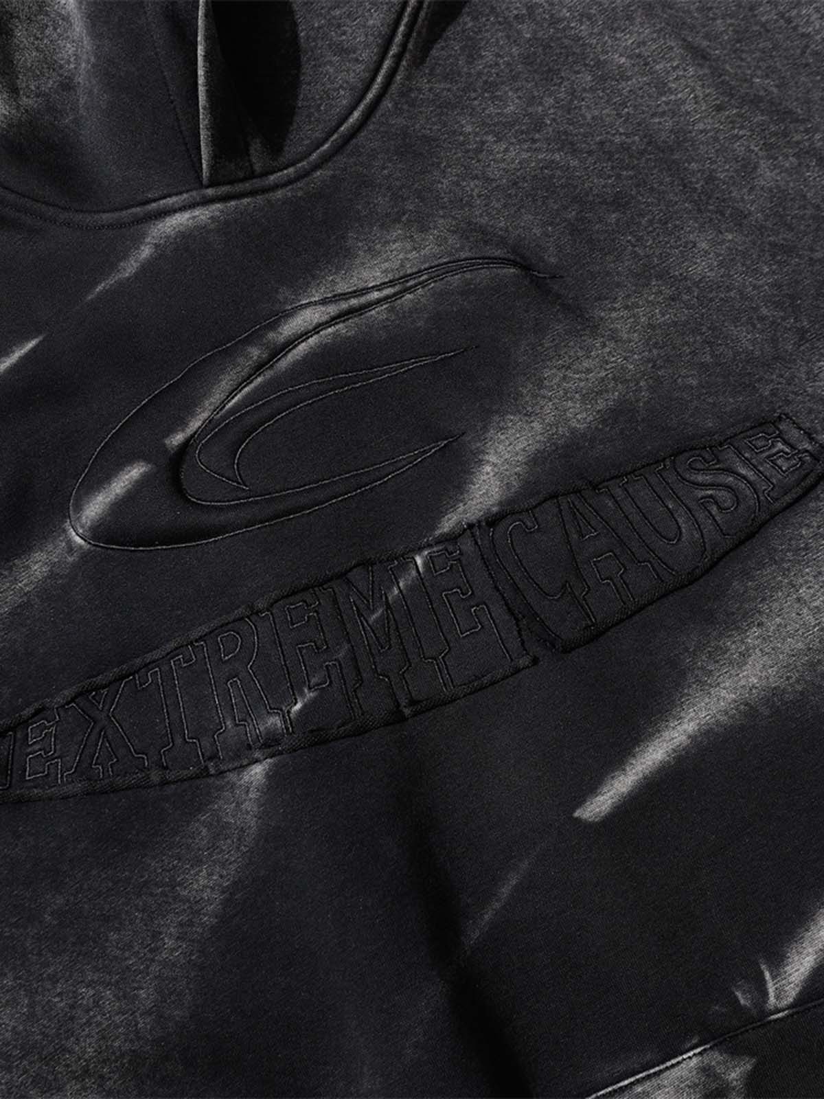 Thesupermade Tie-dye Contrasting Print Pullover Hoodie 