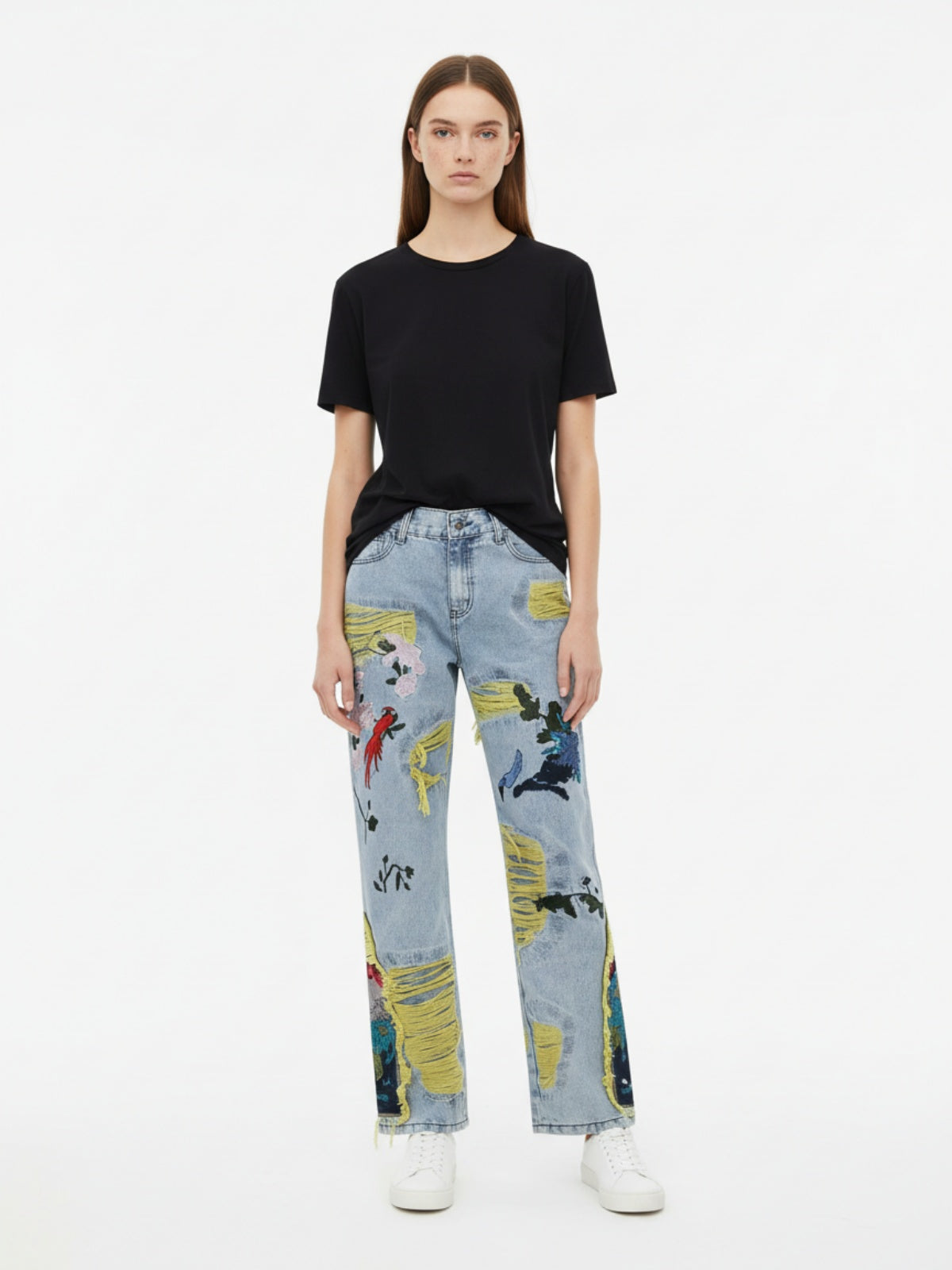 Thesupermade Plum Embroidery Jeans - 1618