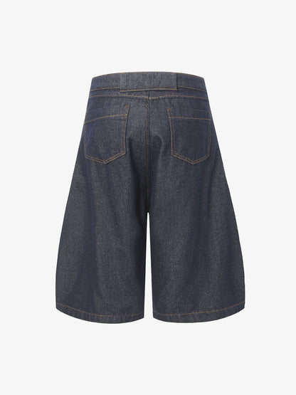 Deconstructed Split Contrast Stitching Scimitar Jorts 