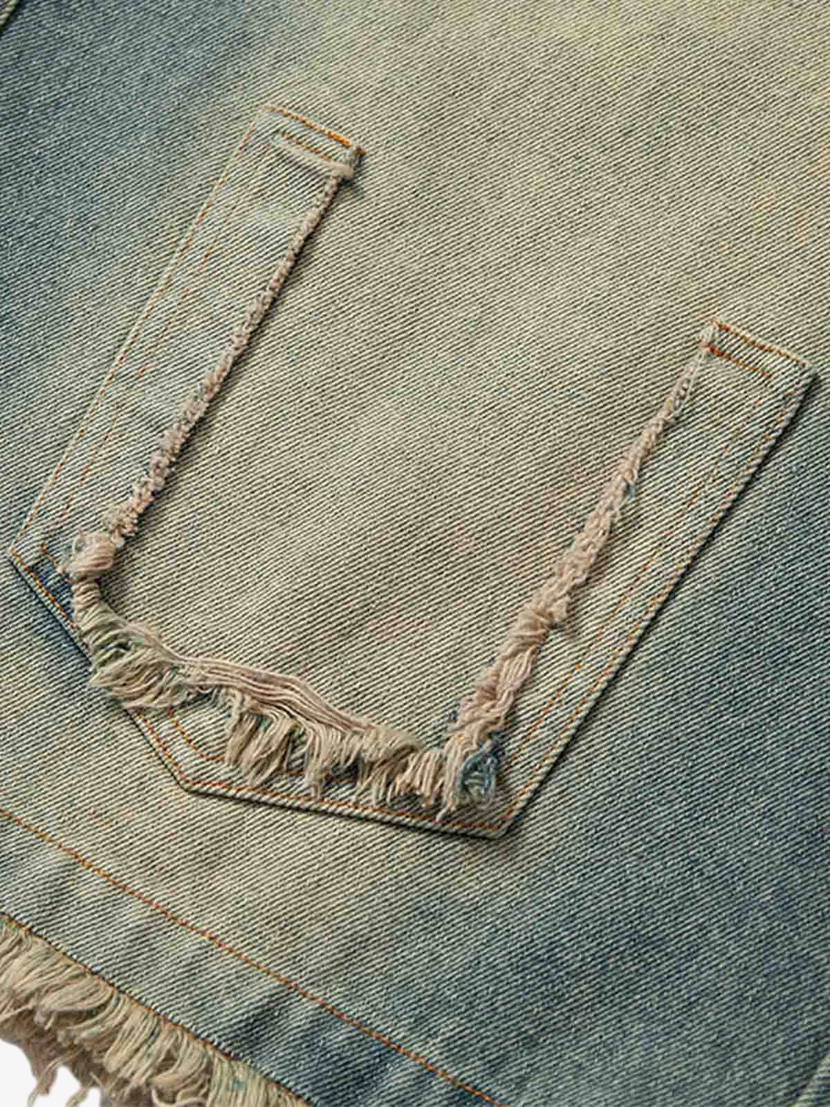 Gradient Washed Raw Edge Jorts 