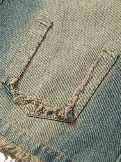 Gradient Washed Raw Edge Jorts 