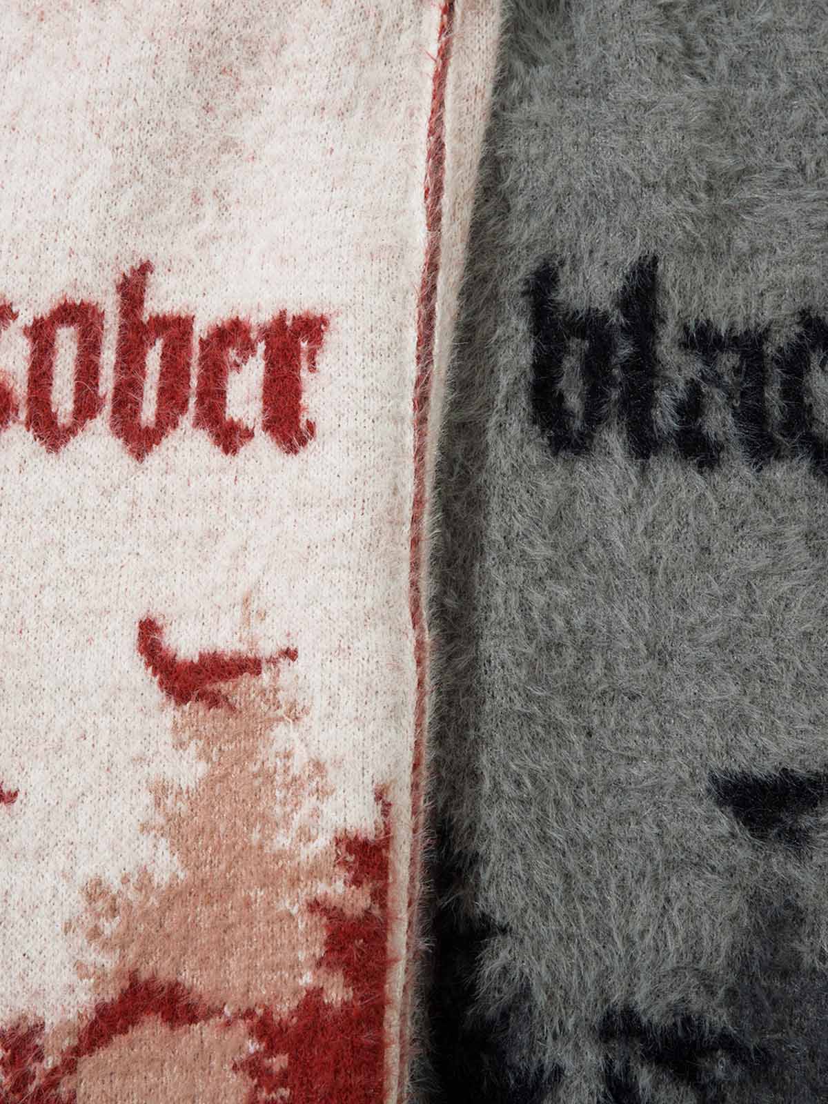 Thesupermade Faux Mink Fur Forest Bird High Collar Zipper Sweater 