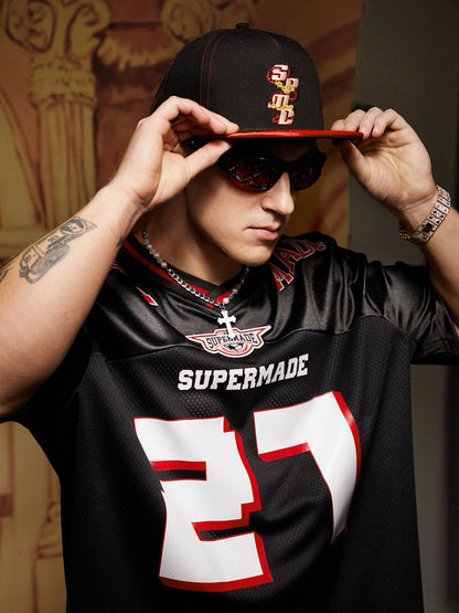 Original Flame Print Football Jersey T-Shirt 