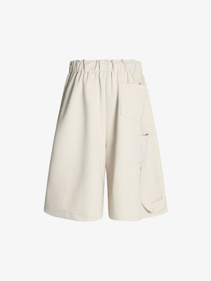 Side Pockets Drawstring Waist Casual Jorts 