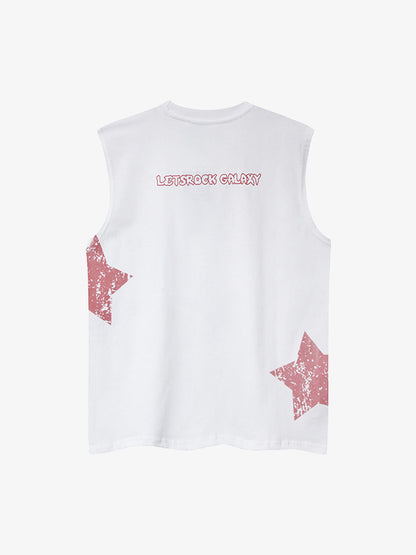 Washed Star Print Vest 