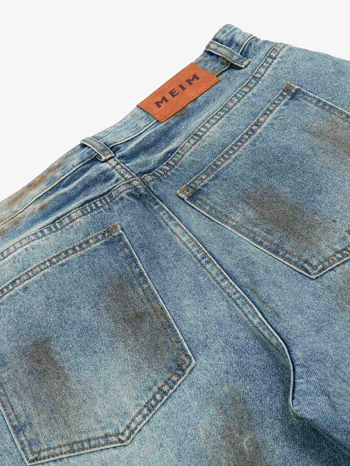 Washed Distressed Ripped Barrel Jeans - 2445 