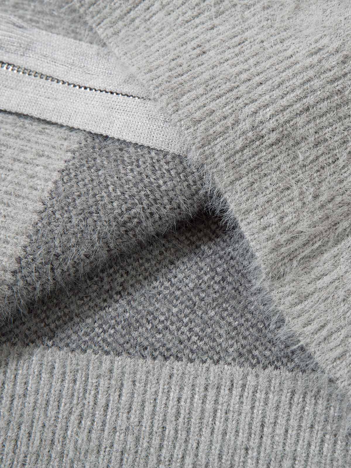 Thesupermade Butterfly Jacquard  Knit Mock Neck Sweater 