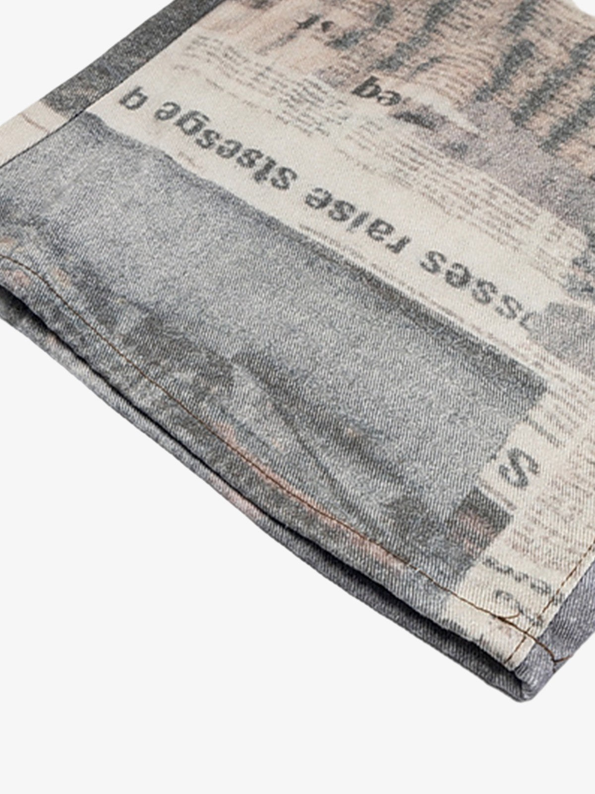 Graffiti Newspaper Baggy Jeans - 2404 