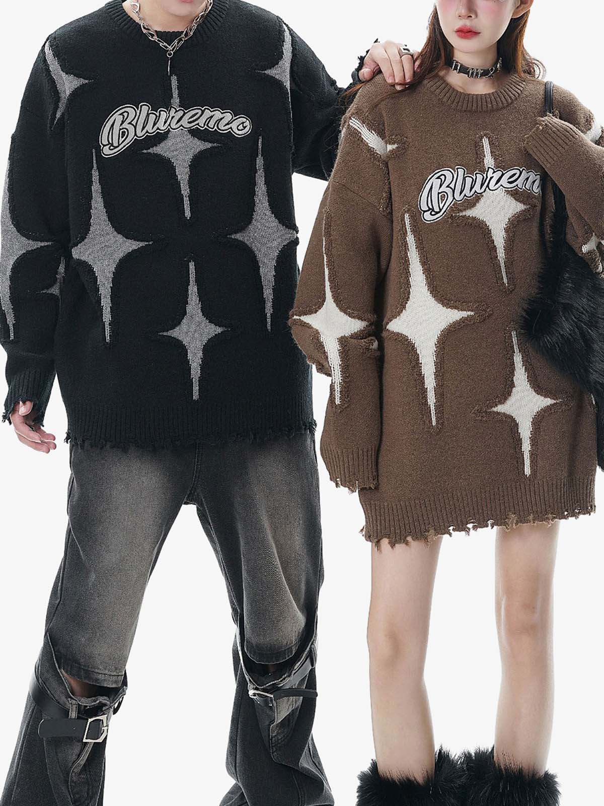 Thesupermade Maillard Star Tassel Ripped Sweater - 1909 