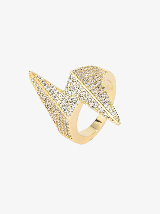 Thesupermade Lightning-shaped Zirconia Ring