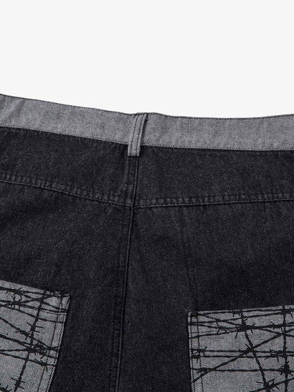 Patch Pocket Baggy Jeans 