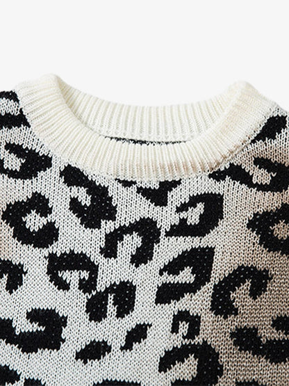 Thesupermade Tie-dye Cheetah Jacquard Sweater 