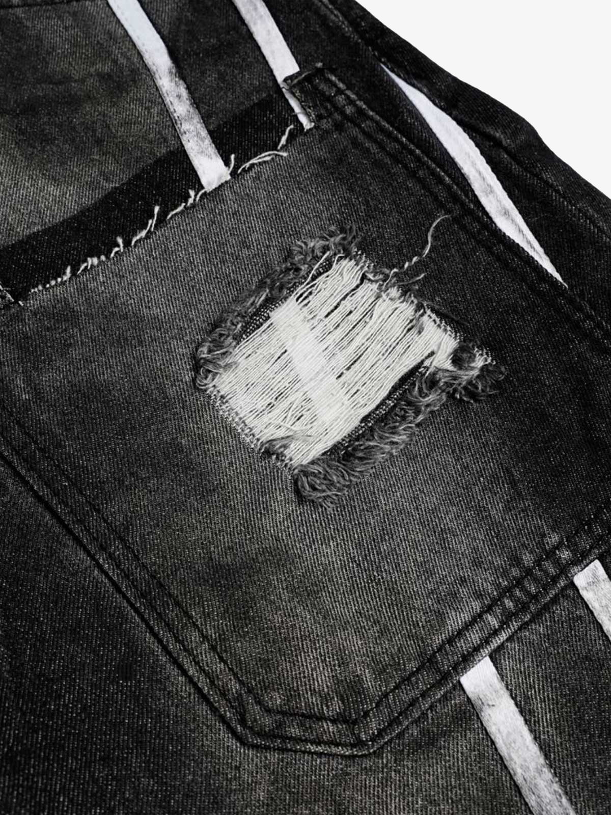 Street Stripe Dirty Dye Barrel Jeans 