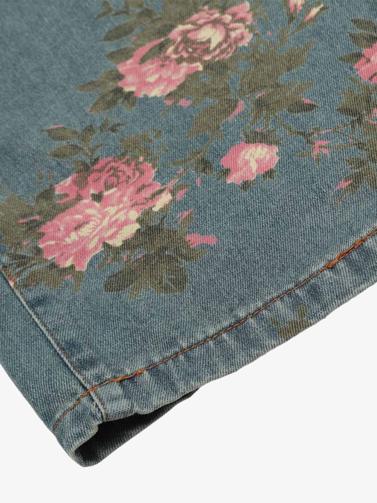 Thesupermade Floral Print Straight Jeans - 2409 